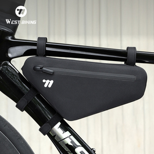 Sac de cadre de vélo triangulaire réfléchissant WEST BIKING, grande capacité, design étroit, étanche, pour tube supérieur de vélo - Product Image 1
