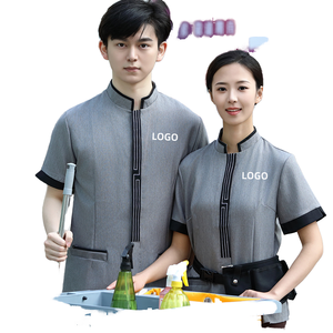 Alta calidad de moda de manga corta Spandex/poliéster monos Unisex transpirable logotipo personalizado Hotel limpieza uniformes Nene - Product Image 4