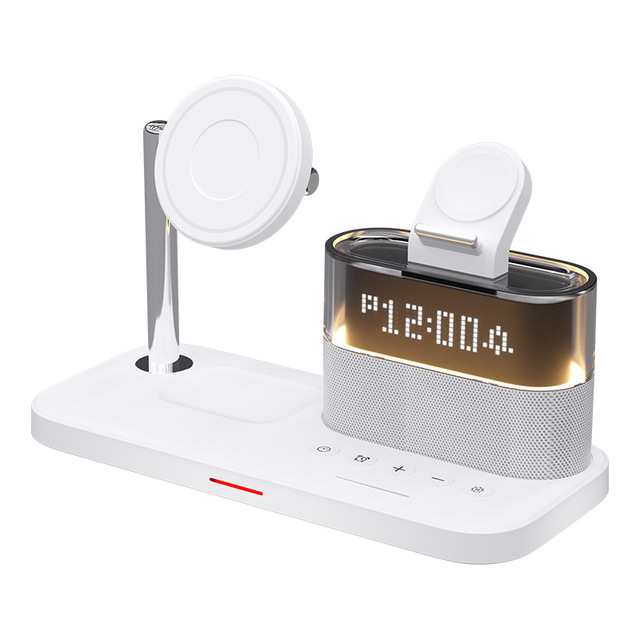 LED RGB Lamp 4 In1 5 in 1 Wireless Cell Phone Charger Chargeur Holder Phone Accessories Desktop Storage Wireless Charger Stand