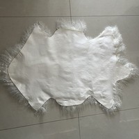 Natürliche lockige Wolle Klassische elfenbein farbene mongolische Lammhaut teppiche Beste Qualität Echtes Lammfell Tibetischer Lammhaut teppich für zu Hause