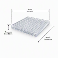 Panneaux multicouches 8 mm 10 mm pour toitures de puits de lumière d'entrepôt, plaque en polycarbonate triple paroi