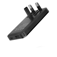 Cargador de Viaje Delgado para Reino Unido, 2 Puertos USB y USB-C, Cargador de Teléfono Móvil de Carga Rápida de 30W