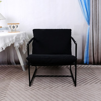 Fauteuil simple en tissu, style nordique moderne et minimaliste, fauteuil de luxe léger, décontracté, pour salon, balcon, mousse élastique haute densité