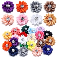20 pinces à cheveux sportives en satin coloré avec strass de 4 cm, motif lotus, pour toutes les saisons, accessoires de coiffure faits à la main pour vêtements, chaussures et chapeaux