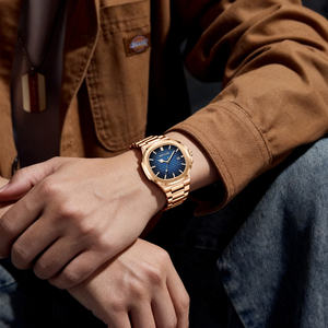 럭셔리 캐주얼 시계 최고 브랜드 패션 스퀘어 다이얼 스테인레스 스틸 캘린더 빛나는 방수 남성 시계 남성 시계 - Product Image 6