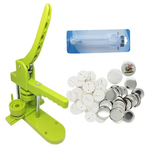 Manual Plastic & Metal Bottom Badge Maker Button Making Machine With Different Size Mould