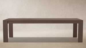 Table de salle à manger rectangulaire d'extérieur en aluminium thermolaqué anti-corrosion durable pour patio familial moderne, avec soudure sans joint - Product Image 5