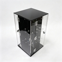 Vitrine d'exposition en acrylique avec éclairage LED pour accessoires mobiles, présentoir rotatif à 360° pour bijoux et boucles d'oreilles