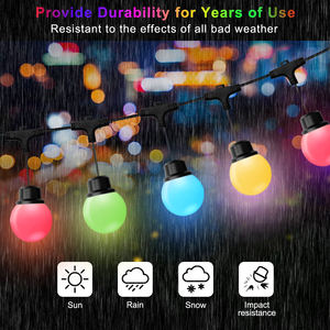 <span class=keywords><strong>Guirnalda</strong></span> de Luces LED OEM para <span class=keywords><strong>Camping</strong></span>, 32 Pies, 10 Bombillas, RGB Blanco, Patio, Jardín, Boda, DJ, Fiesta, Luces Solares para Exteriores, Impermeables - Product Image 3