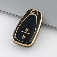 Housse de clé à 2 boutons Chevrolet en TPU avec bord argenté pour Cruze Malibu Equinox Trax Orlando Anti Bump