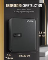 Armoire à clés 28 positions avec serrure à combinaison réinitialisable, boîte de rangement numérique sécurisée noire en acier, organisateur de clés coloré