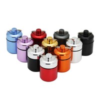 Elera Mini Boîte à Pilules Cylindrique Créative en Alliage d'Aluminium, Support Multifonctionnel pour Gobelet, Porte-clés, Accessoire Portable