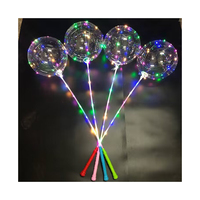 Kit de Ballons Boule BOBO Gonflables Lumineux de 20 Pouces à Piles pour Décoration de Noël, Mariage et Anniversaire avec Lumières LED