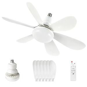 0728 2026 Hot Abs Material Silent Socket Fan <b>Light</b> Flower Shaped Ceiling 3 Wind Speeds Portable <b>Bulb</b> for Home Use - Product Image 3