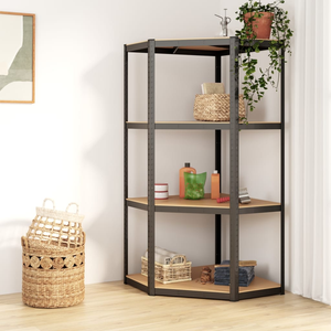 Étagères en métal robustes avec support de rangement en MDF Étagère d'angle de 90cm Étagère de <span class=keywords><strong>garage</strong></span> en fer Étagère d'angle multiple Matériau en acier - Product Image 5