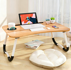 Bureau pliable pour ordinateur portable avec porte-gobelet - Plateau portable pour <span class=keywords><strong>lit</strong></span> et canapé - Product Image 4