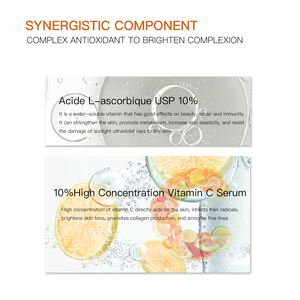 ZXIUER 10% <span class=keywords><strong>Vitamin</strong></span> C Serum mit <span class=keywords><strong>USP</strong></span> L-Ascorbinsäure Aufhellendes Antioxidatives Gesichtsserum 30ml OEM/ODM Verfügbar - Product Image 4