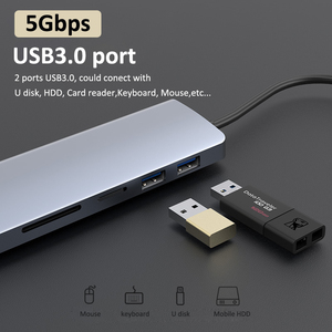 Dual HDTV MST 10-in-1 USB C HUB 4K HD mi pd100w RJ45 1000Mbps <span class=keywords><strong>VGA</strong></span> SD TF máy tính xách tay Docking Station 10 cổng USB-C HUB - Product Image 6