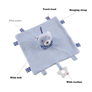 Edredón de felpa con forma de Animal para bebés recién nacidos, juguete relajante para dormir, con forma de toalla y sonajero - Product Image 6