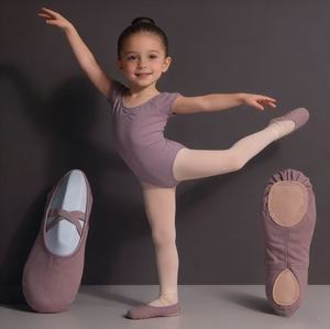 Chaussons de ballet couleur Morandi de qualité supérieure, ballerines plates pour bébé, chaussons de yoga à semelle fendue pour femmes - Product Image 1