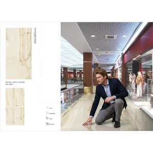 Losas de porcelana digital de alto brillo Statuario White de 900x1800 mm para pisos de lujo en interiores. - Product Image 5