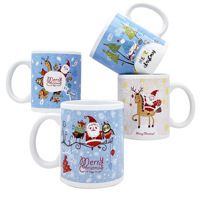 Mug en céramique de Noël personnalisé avec logo de dessin animé, 300-400 ml, résistant aux hautes températures, cadeau festif pour les fêtes, café