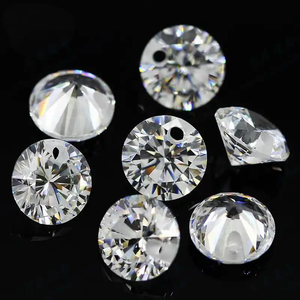 <span class=keywords><strong>Piedra</strong></span> de Circonia Cúbica Redonda Transparente <span class=keywords><strong>Blanca</strong></span> de 4 mm a 10 mm con un Orificio - Product Image 4