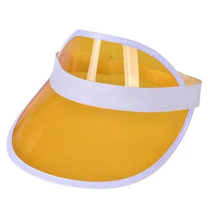 Real Factory Custom Logo UV Protection Air Top Plastic PVC Visor Cap Hat Beach Sun Visor Hat