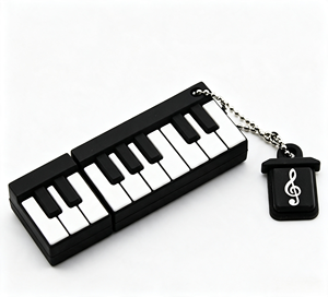 Clé <span class=keywords><strong>USB</strong></span> en PVC multi-capacités en forme de clavier de piano, clé <span class=keywords><strong>USB</strong></span> pour instrument de musique, logo personnalisé, cadeau d'entreprise sur le thème de la musique, mémoire - Product Image 1