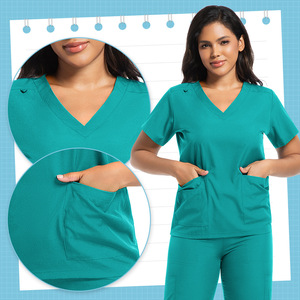 Unisex <b>Scrub</b> Set Moisture Wicking Knitted Split Uniform Hospital Work Clothes S XXL - Product Image 4