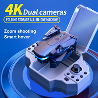 Mini drone pliable, quadricoptère de photographie aérienne 4K HD à double caméra avec maintien d'altitude et télécommande