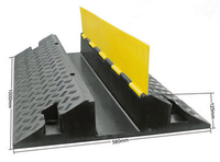 Protector de Cables de Goma Leahua Negro y Amarillo 1000*580*120mm, Canal de Seguridad Vial 110x125mm, Reductor de Velocidad