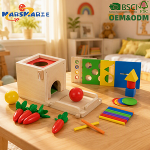 Juego Educativo Montessori de Madera para Niños, Multifuncional 5 en <span class=keywords><strong>1</strong></span>, Kit de Juego de Cosecha de Zanahorias, Juego de Clasificación de Formas, OEM ODM - Product Image 1