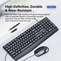 Combo clavier et souris filaire PHILIPS SPT6237 avec disposition personnalisée allemande, française, italienne, japonaise, coréenne, turque, russe, portugaise