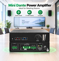 Dante Mini Power Amplifier Kelas D Stereo Mono Switchable PoE DC24V Kontrol Volume Line Out RS232 Trigger untuk Bar Aula Kuliah