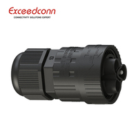 Conector Eléctrico de Cableado Redondo Macho IP68 de 3 Pines y 450V CA con Abrazadera de Tornillo, PA66 30%GF, Dieléctrico de 2500V para Conexiones de Alimentación de Iluminación