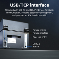 Impresora Industrial de Etiquetas RFID UHF Flexibles Antimetal Autoadhesivas, Máquina de Impresión de Códigos de Barras por Transferencia Térmica y Térmica Directa