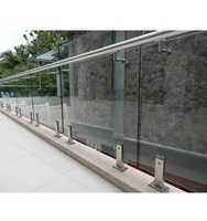 Design moderne de garde-corps d'escalier, clôture de balcon extérieur, garde-corps sans cadre en verre trempé double pour terrasse