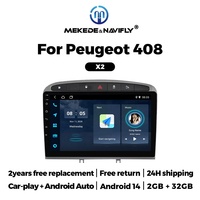 Reproductor de DVD para Auto MEKEDE X1 X2, Radio con Pantalla Android Auto, Estéreo para Auto para Peugeot 408 Gris, Cable GPS RCA