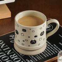 Ensemble tasse et soucoupe en céramique vintage peintes à la main tasse à latte domestique raffinée pour les fêtes à la maison