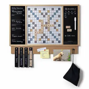 Madeira Scrabble Board Jogo Telhas para a família Amigos Party Playing Games