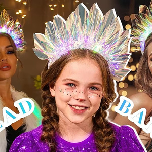 تاج مضيء ، عصابة رأس ليد لعيد الميلاد ، توهج للحفلات للنساء ، إكسسوارات شعر ليد وامض ، زينة حفلات وعيد الميلاد - Product Image 1