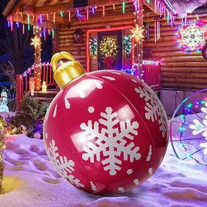 큰 옥외 팽창식 파열 장신구 야드 훈장 60cm 큰 거대한 led 빛 팽창식 pvc 크리스마스 공