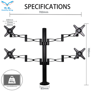 Màn Hình Máy Tính Xách Tay Arm Dual Bàn Núi 4 Màn Hình Hỗ Trợ Đa Màn Hình Vesa 75*75/100*100 Mét Đứng Máy Tính Lcd Chủ - Product Image 3