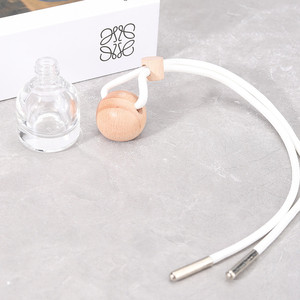 10ML High Quality <strong>Round</strong> Glass Hanging <strong>Diffuser</strong> Transparent Bottle Originality Rope <strong>Diffuser</strong> Wooden Cover Car Perfume Bottle - Product Image 6