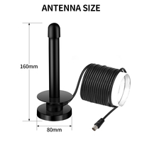 Antenne de réception de chaînes gratuites Antenne TV HDTV Antenne de télévision numérique intérieure Tuner TV pour télévision DVB-T avec base magnétique