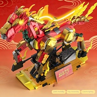 Gaosimisi T2167 Adorno de Bloques de Construcción de la Mascota del Año del Caballo de Buena Fortuna, Juguete de Plástico de Estilo Nacional para Mayores de 14 Años, Regalo de Año Nuevo para Ensamblar