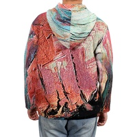 Sweat-shirts à capuche pour hommes Lazy Cat, motif de dessin animé tissé jacquard personnalisé, automne, 430g, mélange polyester/coton écologique