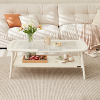 670271 Qunau prix de gros conception simple facile à nettoyer ensemble de table basse en verre moderne pour salon