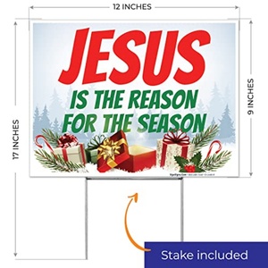 Panneau double face « Jésus est la raison de la saison » en plastique ondulé avec piquet en métal en forme de H, découpé en matériau PP - Product Image 3